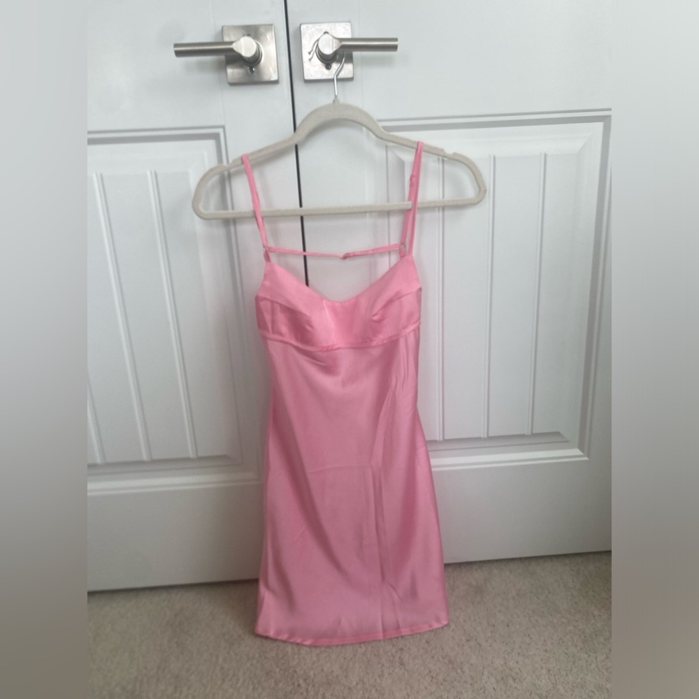 Edikted baby pink satin dress